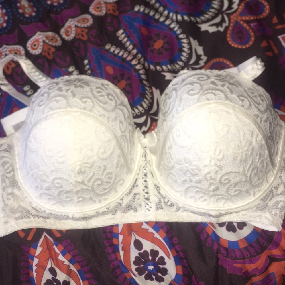 All White Lace Bra